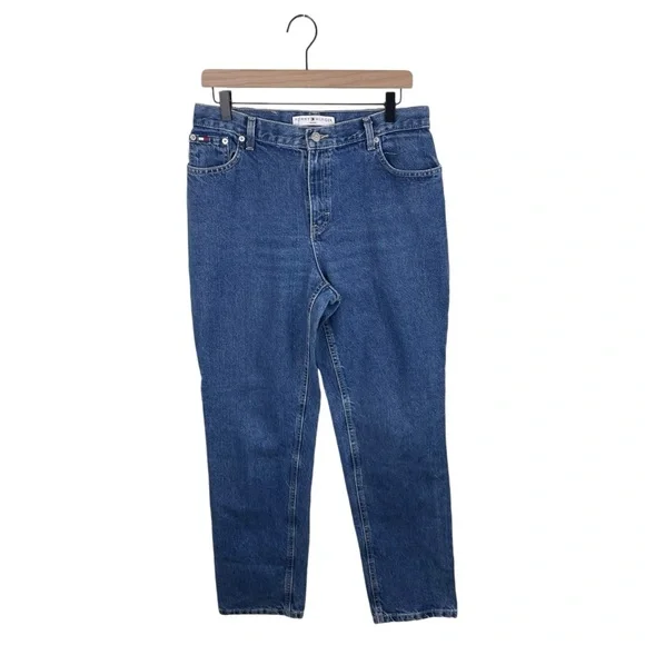 Vintage 2000s Y2K Women's Tommy Hilfiger Mom Jeans High Waist Dark Wash Size 10