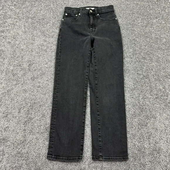 Madewell Jeans Womens 23 Gray Classic Straight Jean Medium Wash Denim Preppy