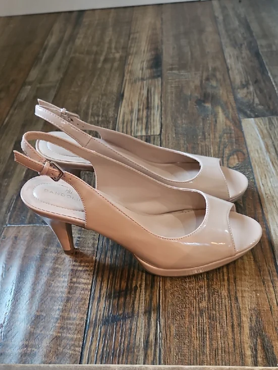 Bandolino Blush Patent Slingback Peep-Toe Heels