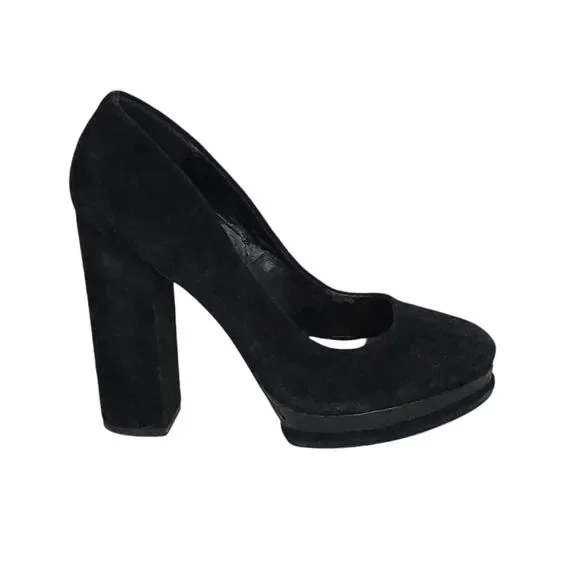 Dolce Vita women Platform Suede pumps Sz. 7.5 EUC Black Sexy Platform trendy