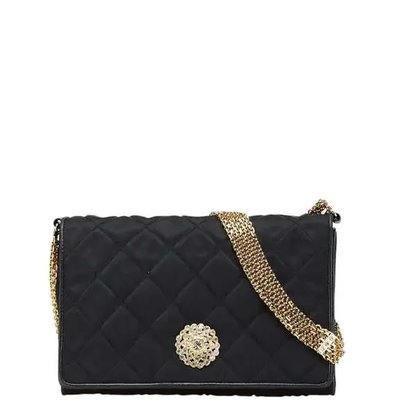 CHANEL Black Leather Shoulder Bag