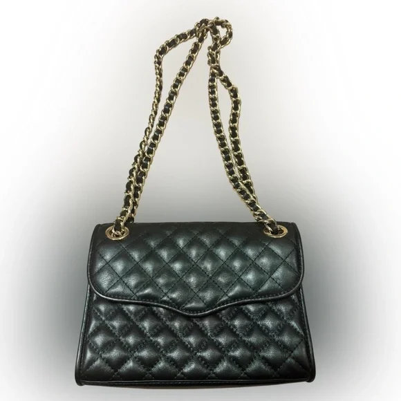 NWOT Rebecca Minkoff Quilted Affair Black (Greenish Tint) Leather Shoulder Bag