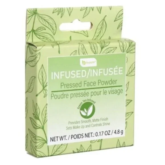 B·Pure Green Tea Infused Pressed Face Powder Matte Finish Sets Makeup 0.17 oz