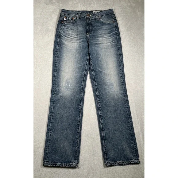 AG-ED Adriano Goldschmied 25 Saige High Rise Straight Jeans Japanese Denim