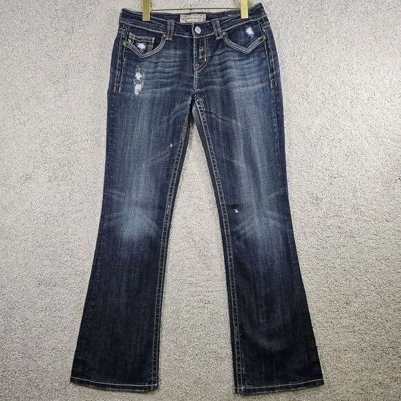MEK Denim Jeans Womens 28x32 Oaxaca Slim Boot‎ Low Rise Western Biker Rock