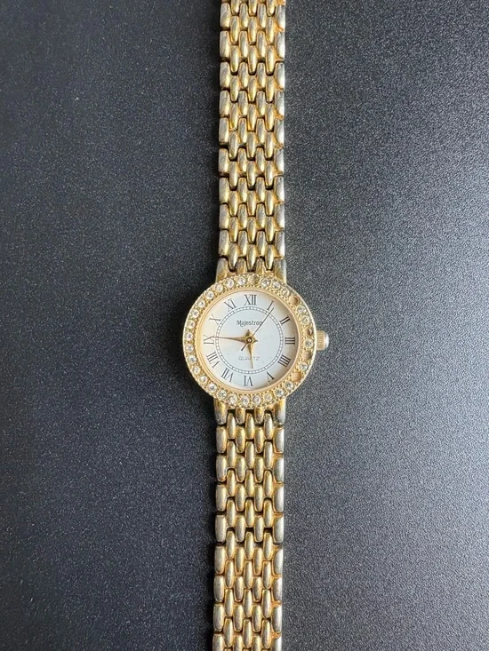 Gold-Tone Crystal Women’s Bracelet Watch