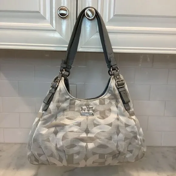 Coach Maggie Madison Shantung Chainlink Hobo Shoulder Bag - HTF