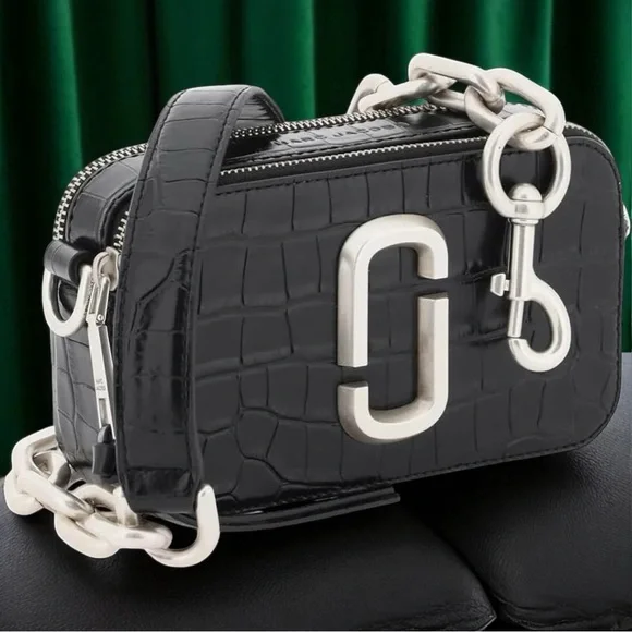 MARC JACOBS The Croc-Embossed Chain Snapshot (NWT)