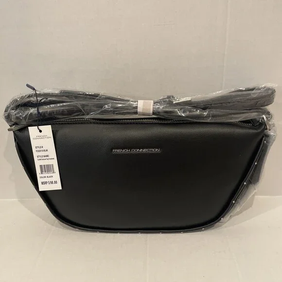 French Connection Clara Textured Crossbody Bag – Black NWT‎ MSRP $98