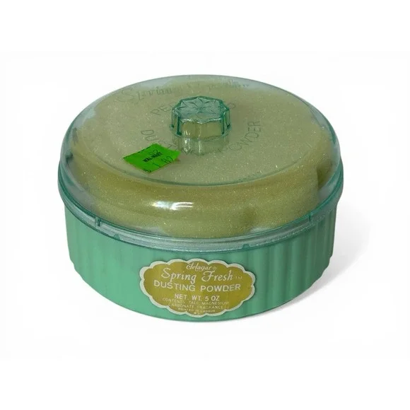 Delagar Belcam Vintage Spring Fresh Dusting Powder Mint Green Box Unopened