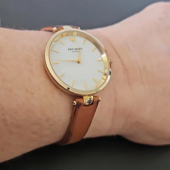 ♠️Kate Spade New York Holland 3-Hand Brown Leather Watch
