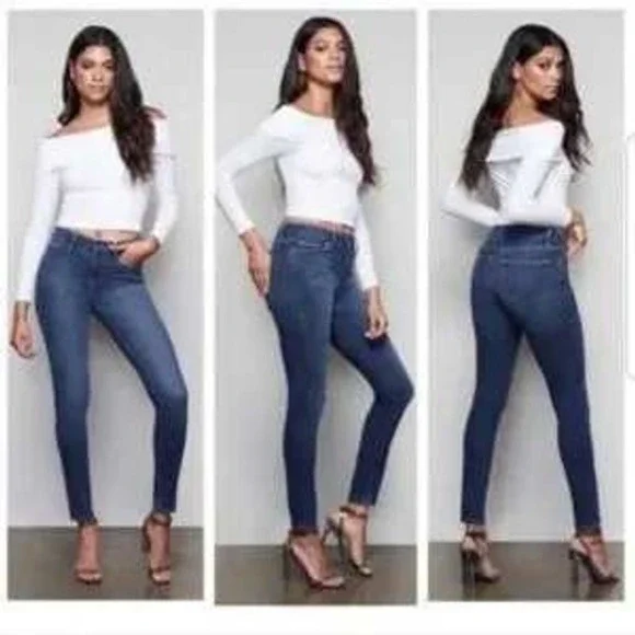 Good American Good Legs High Rise Skinny Jeans Women Size 31x30 Med. Wash‎ Denim