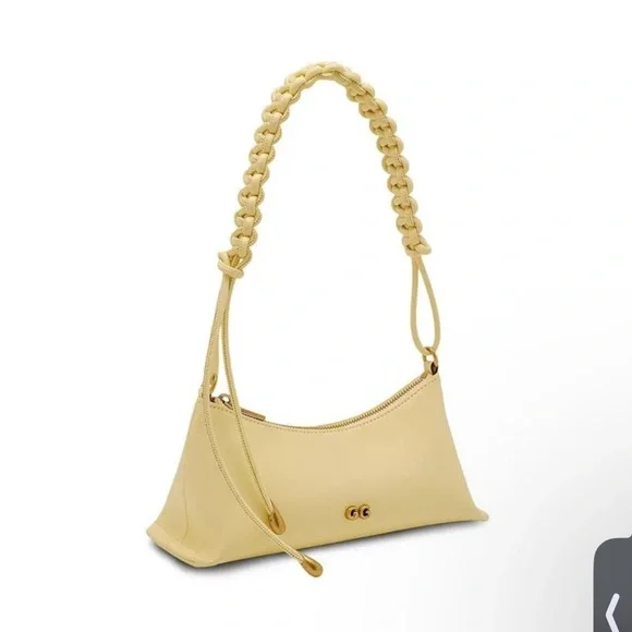 Cult Gaia Osa Shoulder Purse Hand Bag Leather Buttercream Yellow $498