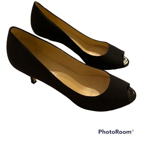 Bruno Magli Black Peep Toe Heels Size 8B