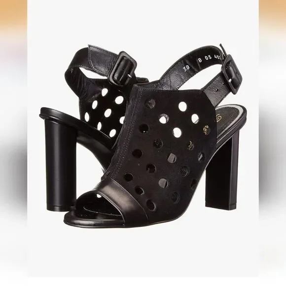 Robert Clergerie Lioro Suede and Leather Heels