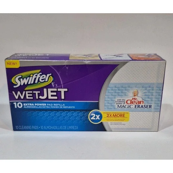 Swiffer WetJet Mop Refill Pads Extra Power with Magic Eraser 10 Pack