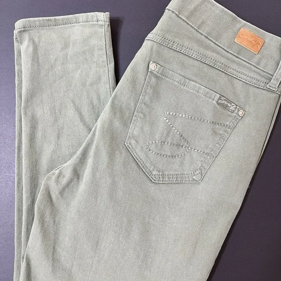 Seven 7 Jeans Tummy Less Highrise Skinny Women's 10 Green Luxury Designer Boho