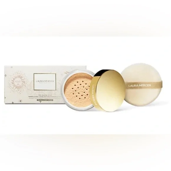NEW-Laura Mercier Guiding Star Translucent Loose Setting Powder & Puff.