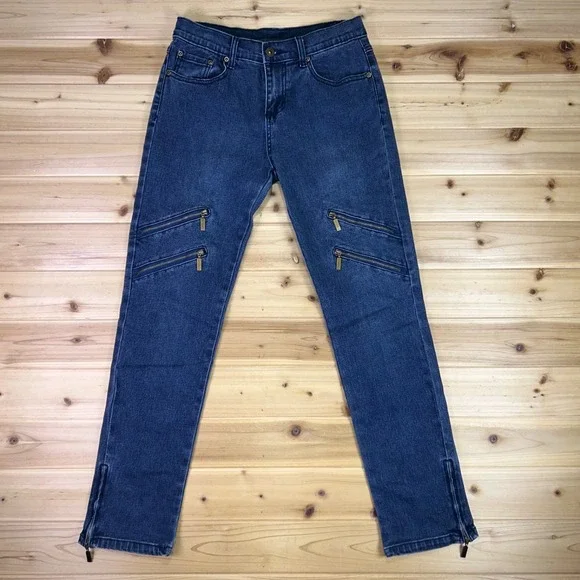 DG2 by Diane Gilman Jeans Womens 2 Skinny Zipper Accent Mid Rise Denim Blue Jean