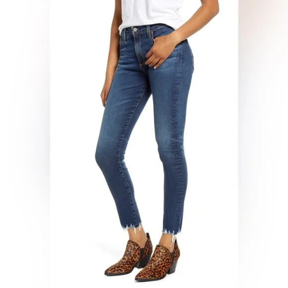 Adriano Goldschmied Farrah Skinny Ankle Raw Hem Jeans, size 25