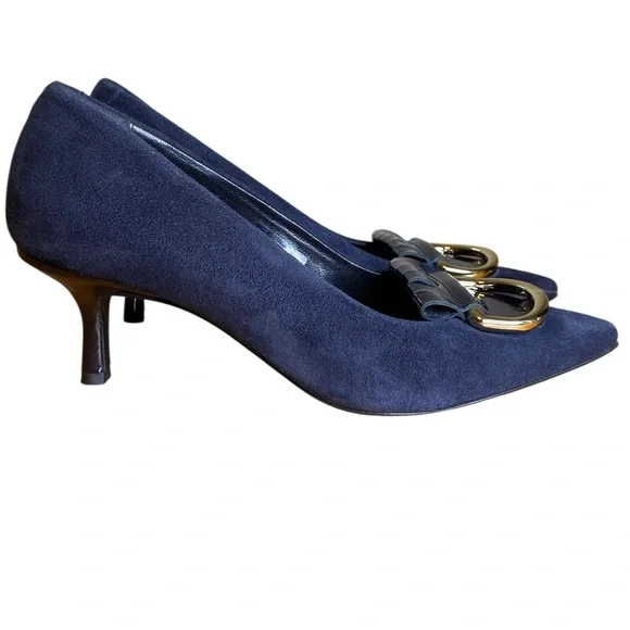 Napoleoni Vintage Suede Black Italian Pump Womens Size EU 39 or US 8.5