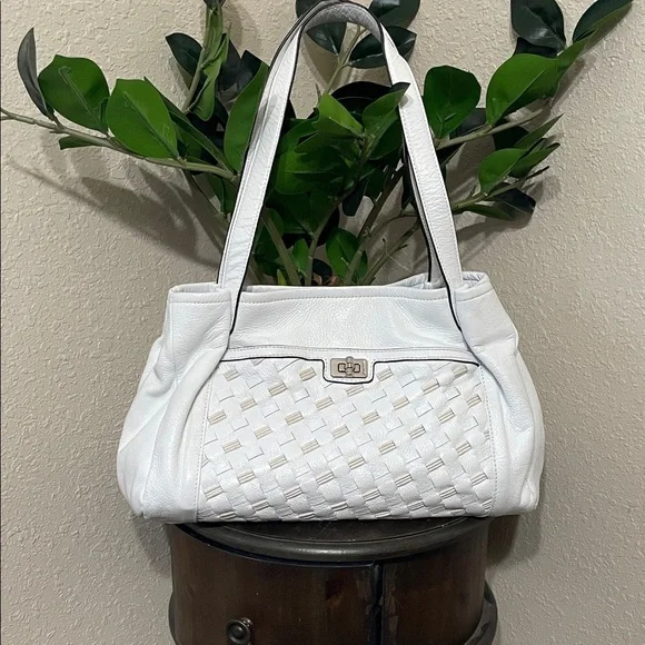 B. Makowsky leather woven shoulder bag