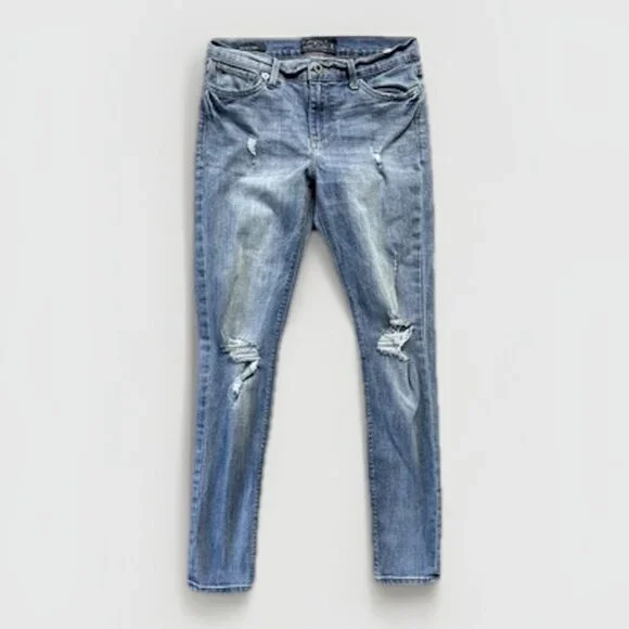 Lucky Brand Brooke‎ Skinny Jeans Womens 6/28 Blue Mid Rise Stretch Distressed