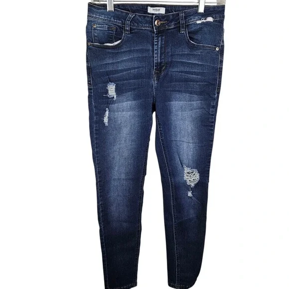 Kensie Distressed Dark Wash‎ Denim Jeans Ripped Skinny Jeans Size 4/27