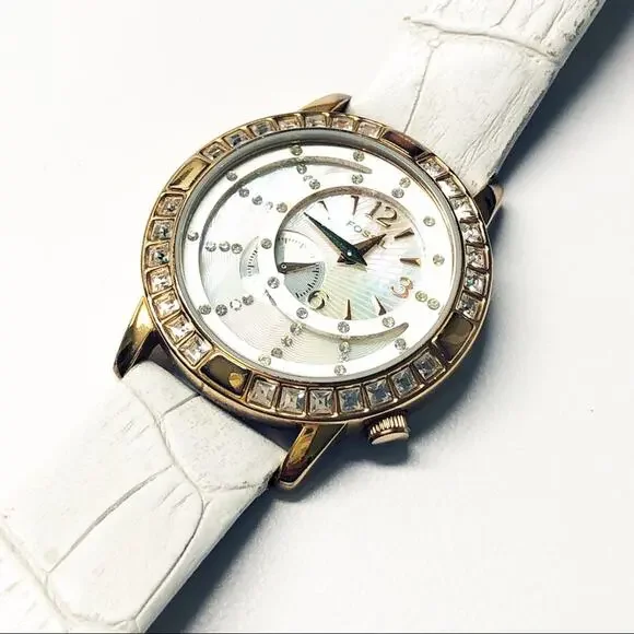 Fossil Rose Gold & White Watch ES-2047