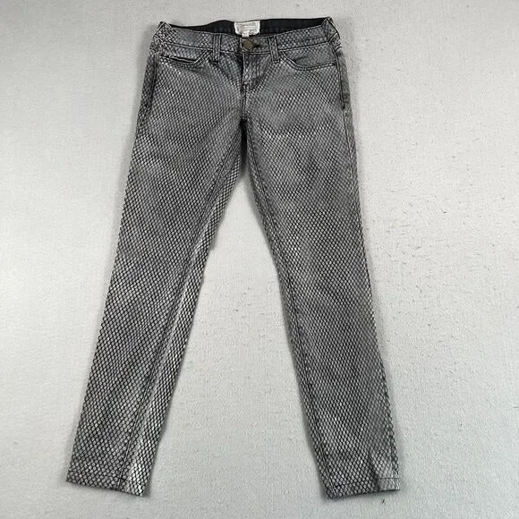 Current/Elliott The Ankle Skinny Mesh Print Low Rise Jeans Womens Size 25-0‎
