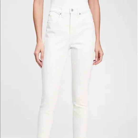 Gap true high rise skinny off white jeans
