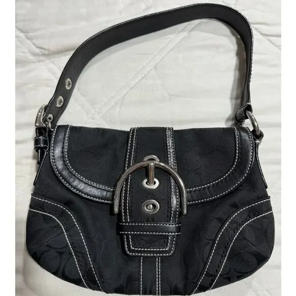 VTG Y2K Coach Soho Mini Signature H0651 10296 Black Shoulder Bag Purse Clean