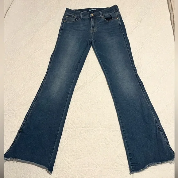 7 For All Mankind Dark Blue Flare Jeans