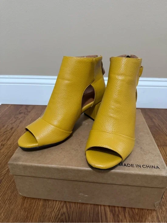 MOOMMO Women Open Toe Booties Sandals Heeled Cutout Peep Toe