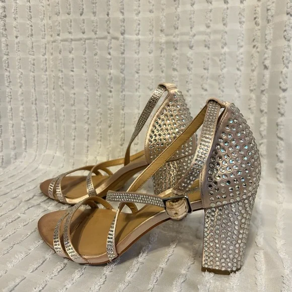 INC‎ International Concepts Women's 6.5 Gold Embellished Evening Dress Shoes