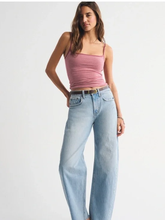 A&F barrel Blue Jeans