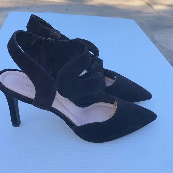 ♦️ Preston & York‎ Black Suede Heel Size 7.5-8