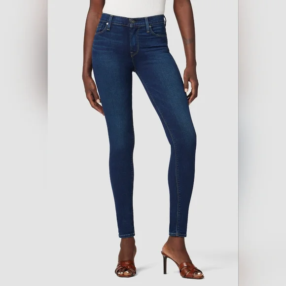 Hudson Nico Mid Rise Super Skinny Dark Wash Jeans 30