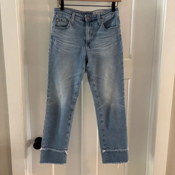 AG Adriano Goldschmied Denim‎ Jeans Womens Light Wash Frayed Hem Cropped