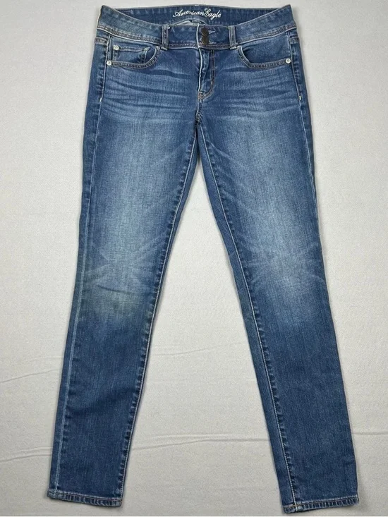 American Eagle Women’s 6 Regular Double Button Fly Denim Jeans Stretch Skinny