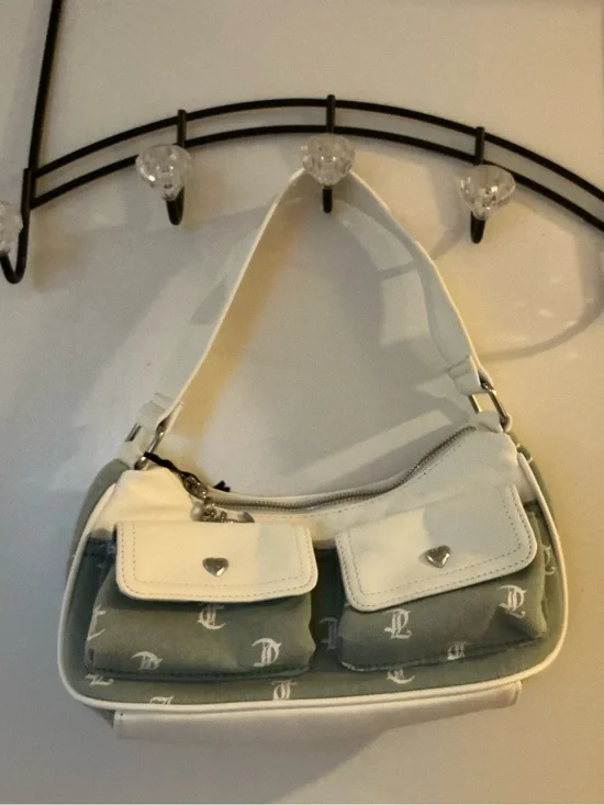 Juicy couture White and Sage Two-Pocket Shoulder Bag