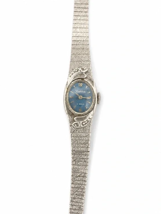 Tradition Women's Silver-Tone Watch with Blue Dial