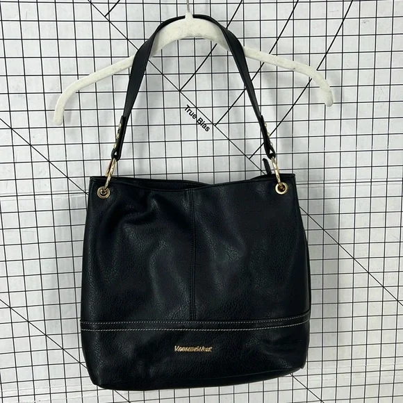 Montana West black leather, textured shoulder purse