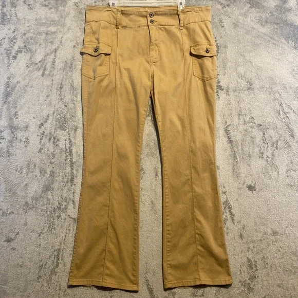 VIP Jeans Pants Juniors 19/20 Tan Flare‎ Stretch High Rise Preppy Boho Western