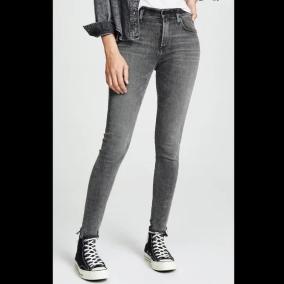 Agolde Pinch Waist Skinny High Waist in Grey Jeans Denim