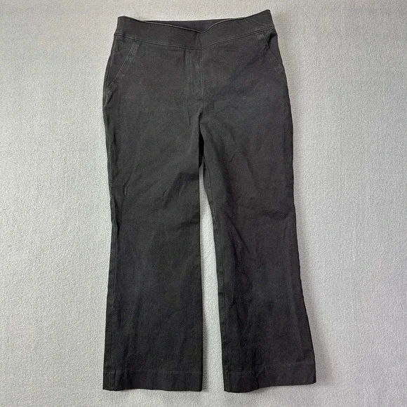 Spanx Jeans Womens Small (29x22.5) Black High Rise Pull On Cropped‎ Flare