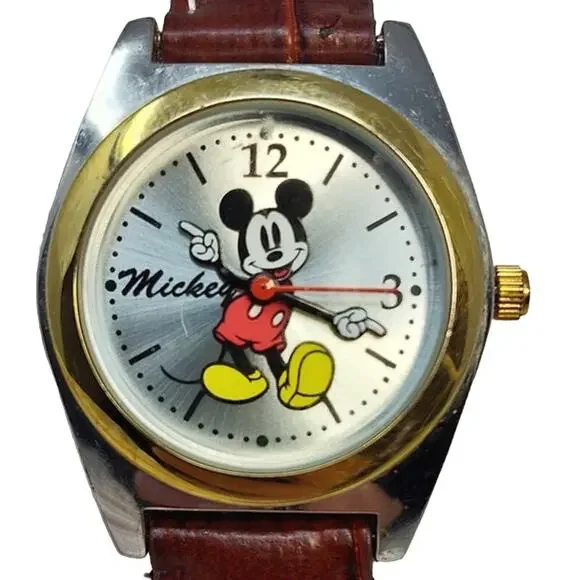 Disney Mickey Mouse Analog Watch Silver/Gold Face