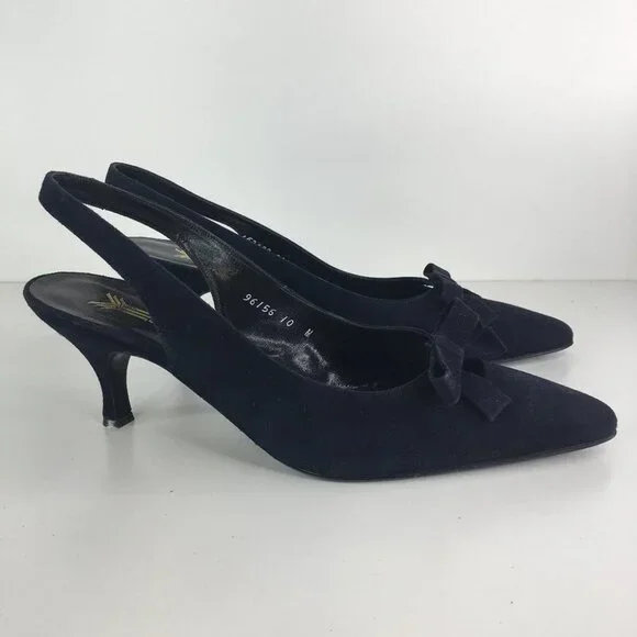 Yanko bow detail heel pumps - SUEDE 10M