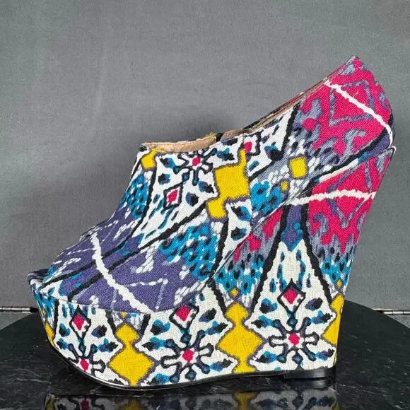 Steve Madden P-Rylan Wedge Heel Multicolor Women’s Size 7 US