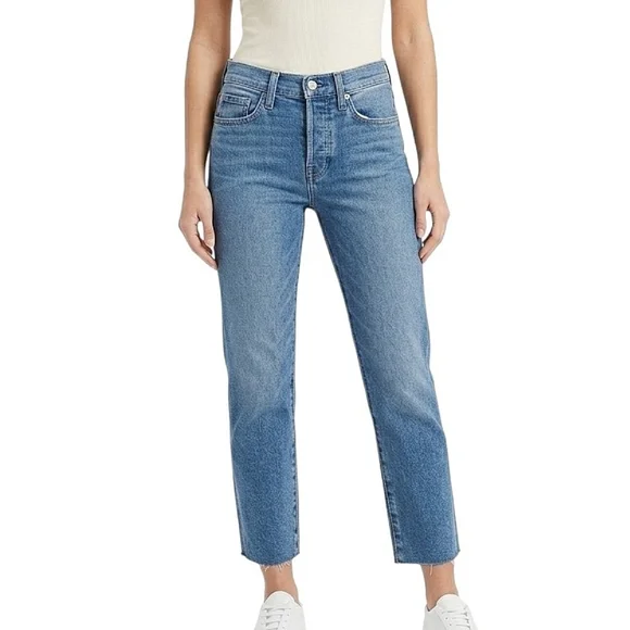 Frank & Eileen Cork‎ Jeans Size 26 Blue Straight Crop Raw Hem Denim